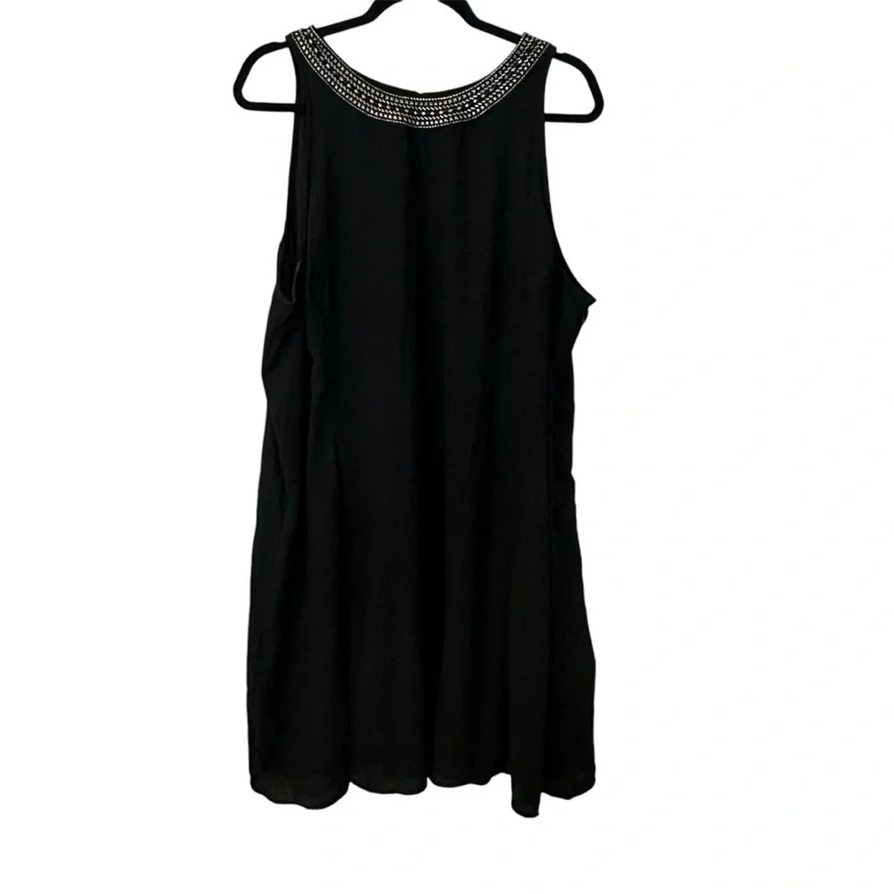 Old Navy Women’s Sleeveless Detailed Crewneck Lined Black Dress Size XXL GUC